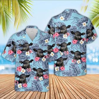 Black Angus Sierra Blue Pattern Hawaiian Shirt For Kids, Farm Hawaiian Shirt, Farmer Hawaii | Newhawaiianshirts AU