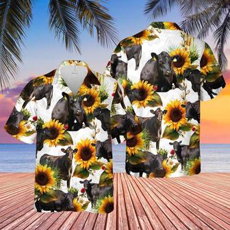 Black Angus Sunflowers Hawaii Shirt Black Augus Lover Hawaiian Shirt | Newhawaiianshirts AU