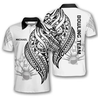 Black White Tribal Custom Bowling Shirts For Men, Idea Gift For Bowling Lover - Monsterry DE