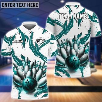 Bowling & Pins Sport Jersey Multicolor Option Customized Name, Team Name Polo Shirt - Monsterry