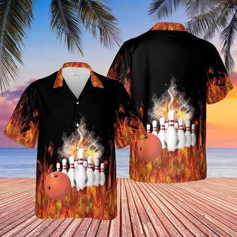 Bowling With Flame Hawaiian Shirt, Aloha Beach Shirt, Hawaii Shirt For Bowling Lovers | Newhawaiianshirts AU