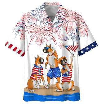 Boxer Full Printed Hawaiian Shirts For Men And Woman, Independence Day Is Coming, Happy Of July Aloha Beach Shirt | Newhawaiianshirts DE