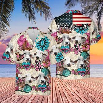 Brahman Happiness Flowers Hawaiian Shirt, Farm Hawaiian Shirt, Farmer Hawaii | Newhawaiianshirts AU