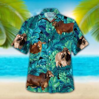 Brahman Tropical Hawaiian Palm Leaves All Over Printed Hawaiian Shirt, Farm Hawaiian Shirt, Farmer Hawaii | Newhawaiianshirts UK