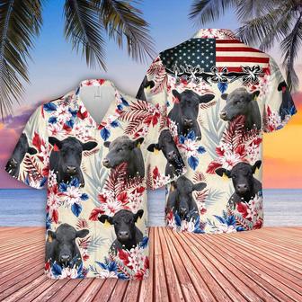 Brangus Pattern Us Flag Hawaiian Shirt, Farm Hawaiian Shirt, Farmer Hawaii | Newhawaiianshirts AU