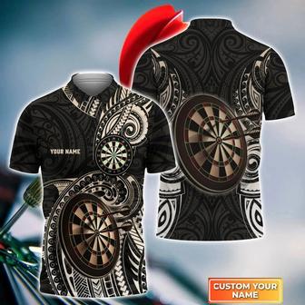 Brown Tattoo Darts Personalized Name Polo Shirt For Darts Team Player, Dart Polo Shirt, Dart Team Shirts - Monsterry UK