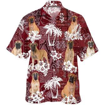 Bullmastiff Hawaiian Shirt, Summer Cute Hawaii Shirt Tribal Pattern | Newhawaiianshirts DE