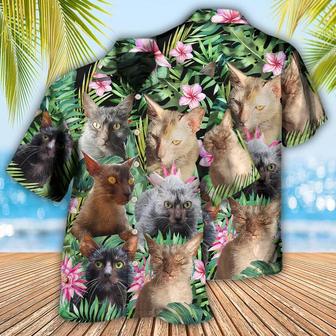 Cat Love Beautiful Flower Hawaiian Shirt, Shirt For Cat Lovers | Newhawaiianshirts CA