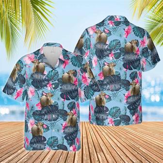 Charolais Blue Hibiscus Hawaiian Shirt, Farm Hawaiian Shirt, Farmer Hawaii | Newhawaiianshirts AU