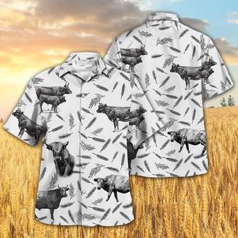 Charolais Pattern Hawaiian Shirt, Farm Hawaiian Shirt, Farmer Hawaii | Newhawaiianshirts AU