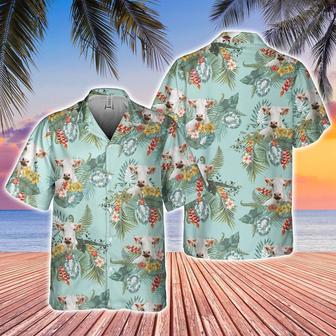 Charolais Tropical Flowers Pattern Hawaiian Shirt, Farm Hawaiian Shirt, Farmer Hawaii | Newhawaiianshirts AU