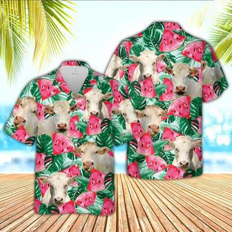 Charolais Watermelon Hawaiian Shirt, Farm Hawaiian Shirt, Farmer Hawaii | Newhawaiianshirts AU