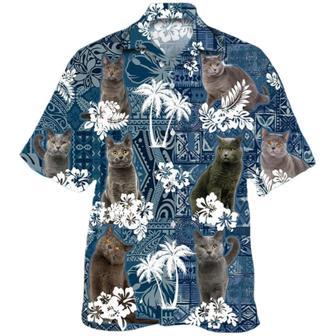 Chartreux Hawaiian Shirt, Cool Hawaiian Shirt For Cat Lovers, Cat Hawaii Aloha Beach Shirts, Cat Hawaiian | Newhawaiianshirts AU