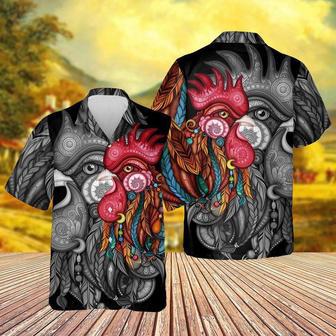 Chicken Black And Color Hawaiian Shirt, Farm Hawaiian Shirt, Farmer Hawaii | Newhawaiianshirts AU