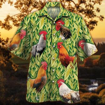 Chicken Corn Pattern Hawaiian Shirt, Farm Hawaiian Shirt, Farmer Hawaii | Newhawaiianshirts AU