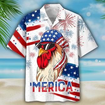 Chicken Hawaiian Shirts, Independence Day Funny Hawaii Shirt, Chicken Hawaii Aloha Beach Shirt | Newhawaiianshirts