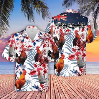 Chicken Lovers Australia Flag Hawaiian Flowers Hawaiian Shirt, Farm Hawaiian Shirt, Farmer Hawaii | Newhawaiianshirts