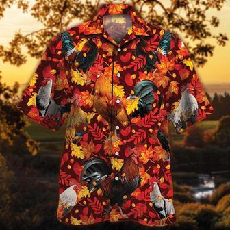 Chicken Red Leave Hawaiian Shirt, Farm Hawaiian Shirt, Farmer Hawaii | Newhawaiianshirts AU