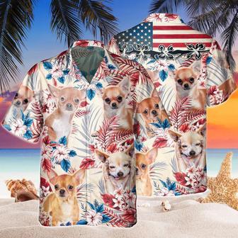 Chihuahua Dog United States Flag Hawaiian Flowers All Over Printed Hawaiian Shirt, Farm Hawaiian Shirt, Farmer Hawaii | Newhawaiianshirts CA