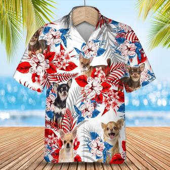 Chihuahua Hawaiian Shirt, Dog Usa Flower In Hawaii Aloha Shirts For Men And Woman | Newhawaiianshirts UK