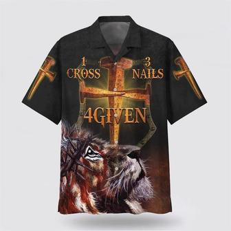 Christian Hawaiian Shirt, 1 Cross 3 Nails 4 Given Lion Christian Cross Hawaiian Shirt | Newhawaiianshirts UK