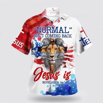 Christian Hawaiian Shirt, Lion Normal Isn't Coming Back Hawaiian Shirts | Newhawaiianshirts CA