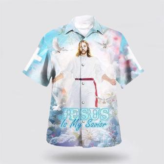 Christian Hawaiian Shirt, Jesus Is My Savior Christ Open Arms Hawaiian Shirt | Newhawaiianshirts DE