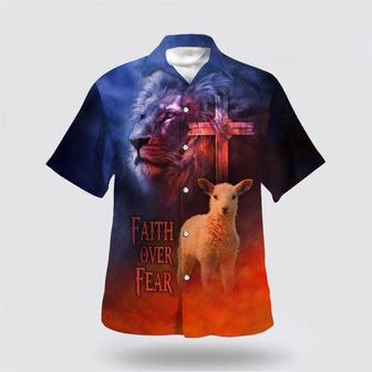 Christian Hawaiian Shirt, Bible Verse Faith Over Fear Sheep Religion Hawaiian Shirt | Newhawaiianshirts AU