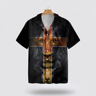 Christian Hawaiian Shirt, Jesus Amazing Lion And Lamb Christian Cross | Newhawaiianshirts DE