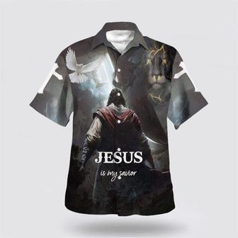 Christian Hawaiian Shirt, Jesus Is My Savior Christ Jesus And The Lion Christian Hawaiian Shirt | Newhawaiianshirts UK