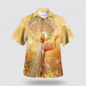 Christian Hawaiian Shirt, God Is Good All The Time Jesus Christ Open Arms Religion Hawaiian Shirt | Newhawaiianshirts