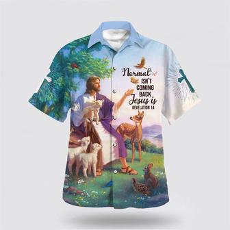 Christian Hawaiian Shirt, Jesus And The Lambs Normal Isn't Coming Back Hawaiian Shirt | Newhawaiianshirts CA