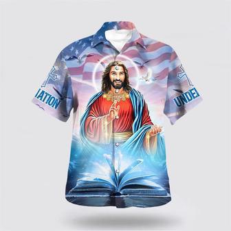 Christian Hawaiian Shirt, One Nation Under God Jesus Smile Hawaiian Shirts | Newhawaiianshirts CA