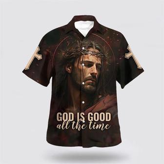 Christian Hawaiian Shirt, Jesus Face God Is Good All The Time Hawaiian Shirt | Newhawaiianshirts