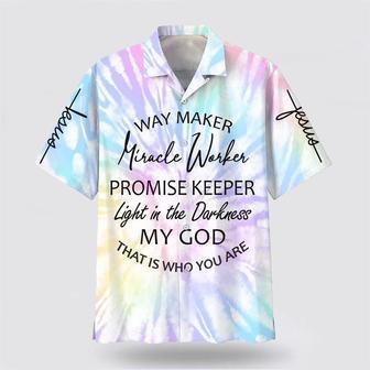 Christian Hawaiian Shirt, Way Maker Miracle Worker Promise Keeper Light In The Darkness My God Hawaiian Shirts | Newhawaiianshirts AU