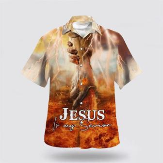 Christian Hawaiian Shirt, The Hand Of God Jesus Is My Savior Hawaiian Shirts | Newhawaiianshirts