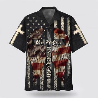 Christian Hawaiian Shirt, Christ Cross Wings One Nation Under God Hawaiian Shirts | Newhawaiianshirts