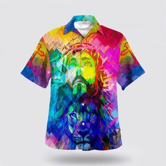 Christian Hawaiian Shirt, Lion Of Judah Jesus Hawaiian Shirts For Men | Newhawaiianshirts