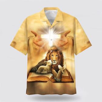 Christian Hawaiian Shirt, Lion Of Judah Lamb Of God Jesus Christ Hawaiian Shirt | Newhawaiianshirts