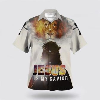 Christian Hawaiian Shirt, Jesus Is My Savior Jesus And The King Lion Christian Hawaiian Shirt | Newhawaiianshirts UK