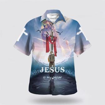 Christian Hawaiian Shirt, Jesus Walking On The Water Hawaiian Shirt, Jesus Is My Savior Hawaiian Shirts | Newhawaiianshirts CA