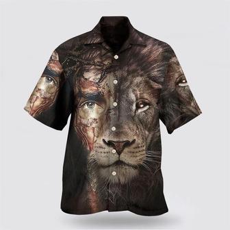 Christian Hawaiian Shirt, Jesus And Lion Hawaiian Shirts, Christian Aloha Shirt | Newhawaiianshirts CA