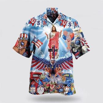 Christian Hawaiian Shirt, Jesus America Patriotism Hawaiian Shirts | Newhawaiianshirts DE