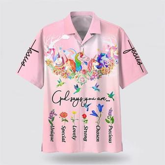 Christian Hawaiian Shirt, God Say You Are Unicorn And Hummingbird Hawaiian Shirts | Newhawaiianshirts AU