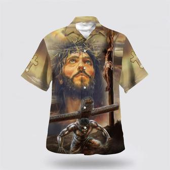 Christian Hawaiian Shirt, Jesus Portrait Crucifixion Of Jesus Hawaiian Shirts | Newhawaiianshirts AU