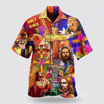 Christian Hawaiian Shirt, Jesus Lion And Flowers Cool Hawaiian Shirts | Newhawaiianshirts CA