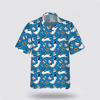 Christian Hawaiian Shirt, Bunny Egg Easter Hawaiian Shirt, Easter Hawaiian Shirts | Newhawaiianshirts