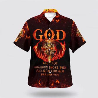 Christian Hawaiian Shirt, God Will Not Abandon Those Who Search For Him Jesus Cross Hawaiian Shirts | Newhawaiianshirts CA