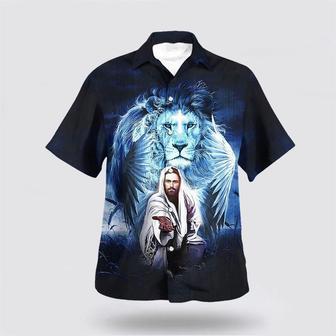 Christian Hawaiian Shirt, Jesus Lion Jesus Is My God My King My Lord Hawaiian Shirt | Newhawaiianshirts AU