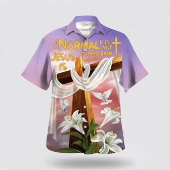 Christian Hawaiian Shirt, Jesus Cross Easter Lilies Flowers Hawaiian Shirt | Newhawaiianshirts CA